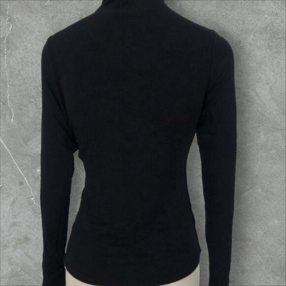 Naked Wardrobe Compression Long Sleeve Half Zip Neck Top Sz Small Womens Black - Picture 12 of 14